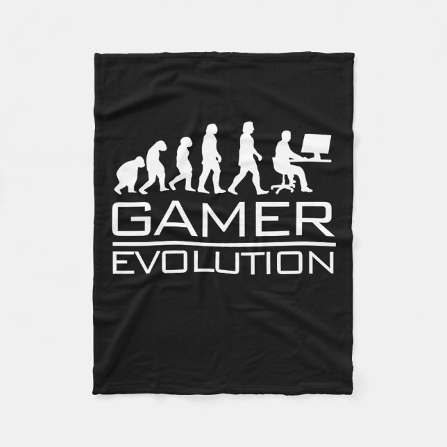 Gamer-Geschenk | Gamer-Evolution Fleecedecke (Vorderseite)