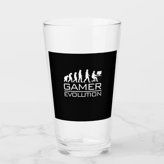 Gamer-Geschenk | Gamer-Evolution Glas (Vorderseite)