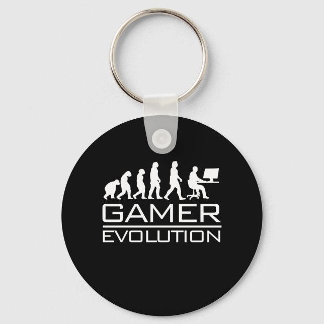 Gamer-Geschenk | Gamer-Evolution Schlüsselanhänger (Vorderseite)