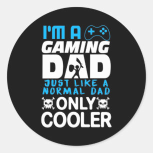 Gamer-Geschenk Ich bin ein Vater von Spielen Runder Aufkleber