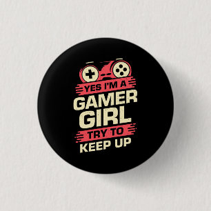Gamer-Geschenk   Ja, ich bin ein Gamer Girl Button