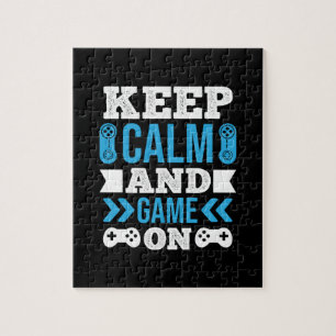 Gamer Gift Behielt Ruhe und Spiel auf Puzzle