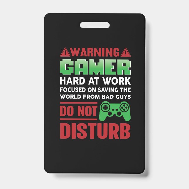 Gamer Gift Gamer Hard Work Ausweis (Vorderseite)