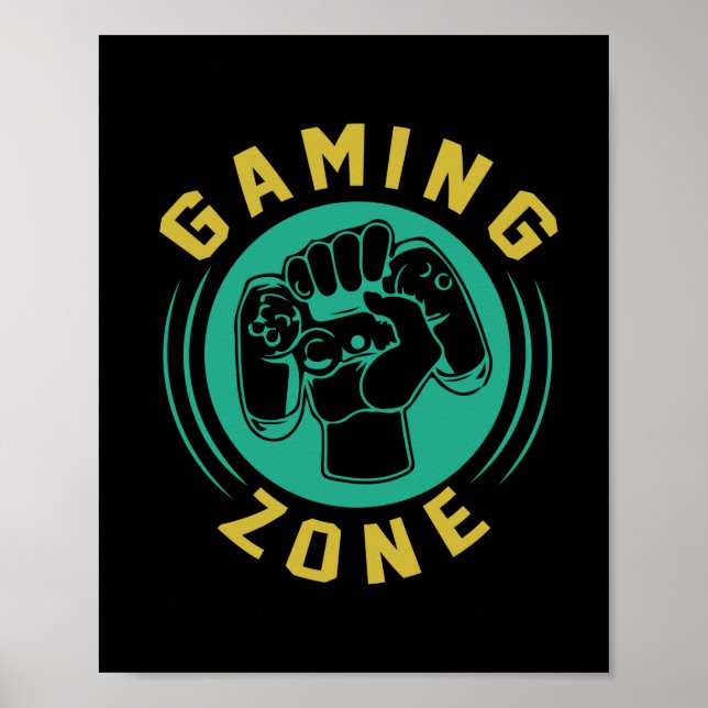 Gamer Gift Gaming Zone Poster (Vorne)