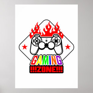 Gamer Gift Gaming Zone Poster