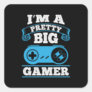Gamer Gift Ich bin ein Hübscher Big Gamer Quadratischer Aufkleber