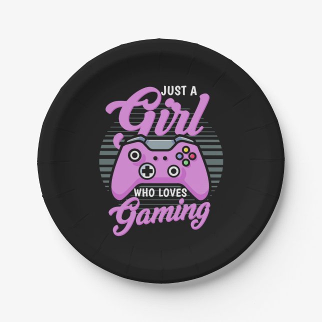 Gamer Gift | Just A Girl Who Loves Gaming Pappteller (Vorderseite)