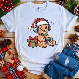 Gamer Gingerbread Xmas Gaming T-Shirt