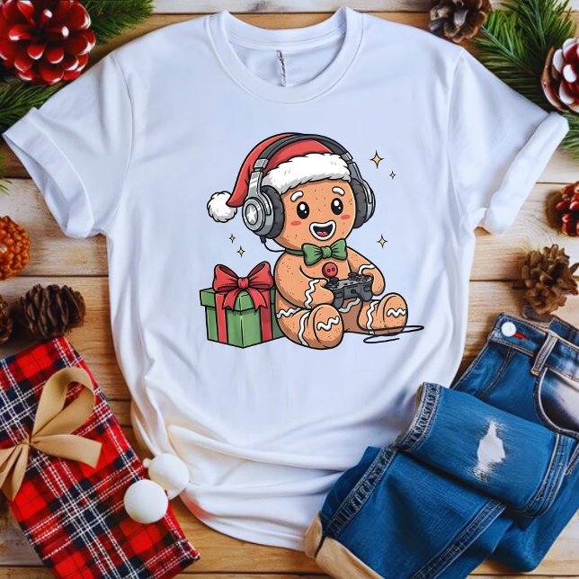 Gamer Gingerbread Xmas Gaming T-Shirt (Von Creator hochgeladen)