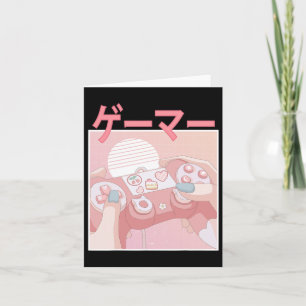 Gamer Girl Anime Kawaii Gaming Niedlich Video Game Karte