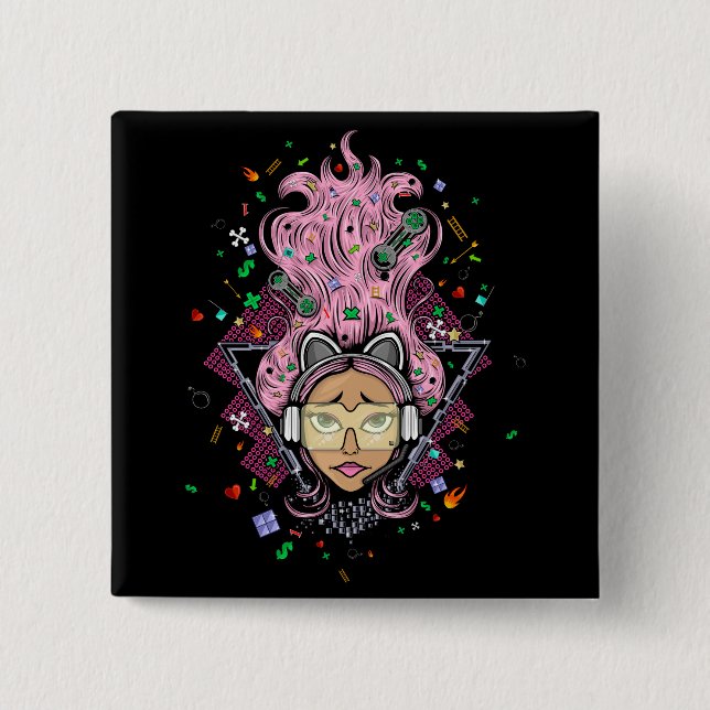 Gamer Girl Button (Vorderseite)
