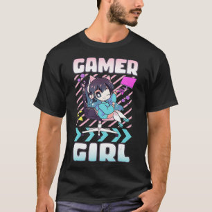 Gamer Girl Chibi Anime Gaming Stuff Niedliches Vid T-Shirt