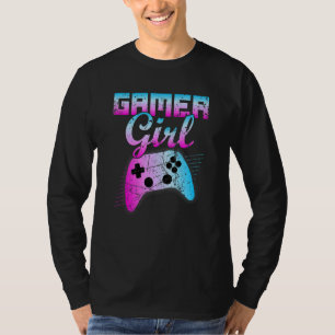 Gamer Girl Cooles Videospiel Controller Retro T-Shirt