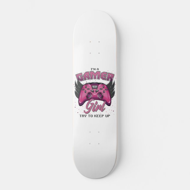 Gamer Girl Design Skateboard (Vorderseite)