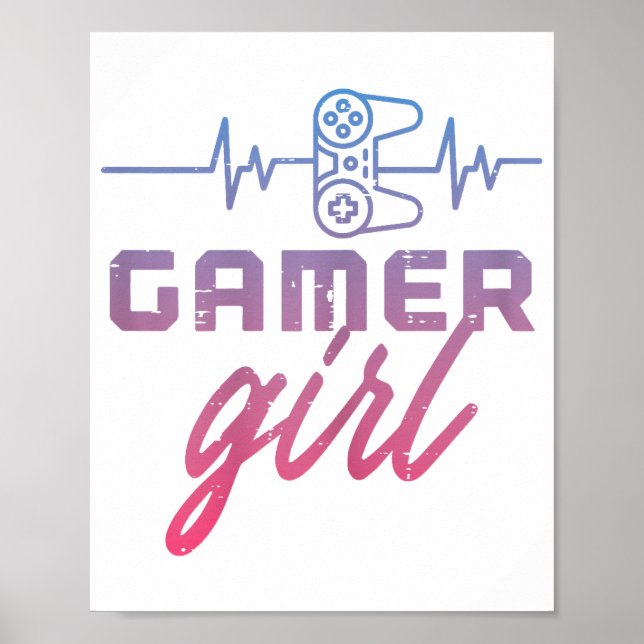 Gamer Girl Heartbeat Poster (Vorne)