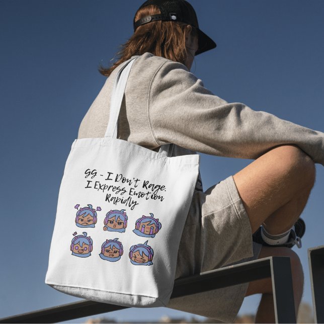 Gamer Girl I Don’t Rage Kawaii Gaming Humor Tragetasche (Von Creator hochgeladen)