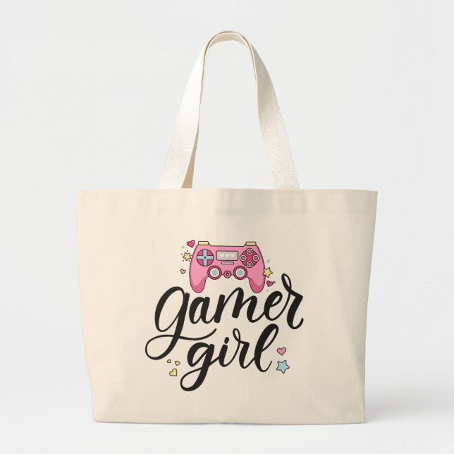 Gamer Girl Jumbo Stoffbeutel (Vorne)