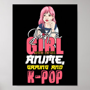 Gamer Girl Just a Girl, die Lieben anime Gaming un Poster