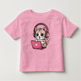 Gamer Girl Katze Gaming Süß Kleinkind T-shirt
