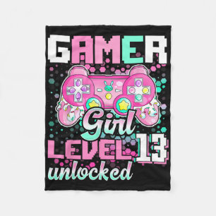 Gamer Girl Level 13 Entsperrtes Videospiel 13. Geb Fleecedecke
