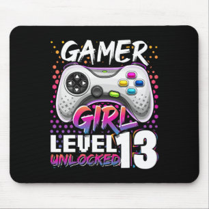 Gamer Girl Level 13 Entsperrtes Videospiel 13. Geb Mousepad
