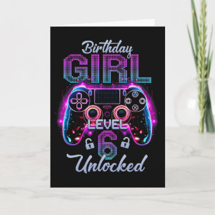 Gamer Girl Level 6 Entsperrtes Video Gaming 6. Geb Karte