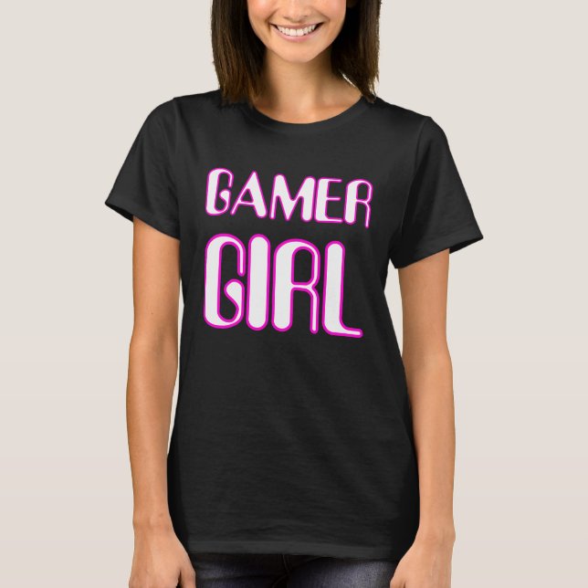 Gamer Girl Nerd Girl Cute Gaming  Geek Nerd Outfit T-Shirt (Vorderseite)