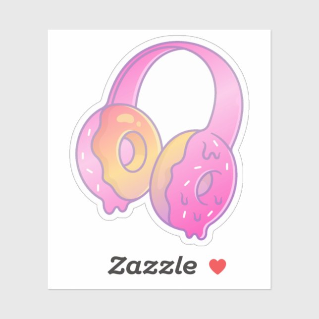 Gamer Girl Pastel Donut Headset Aufkleber (Blatt)