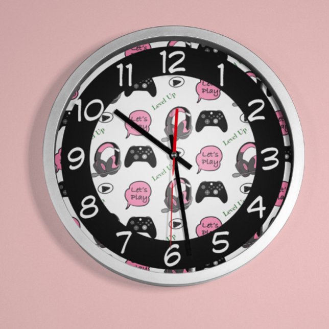Gamer Girl Pink und Black Uhr (Von Creator hochgeladen)
