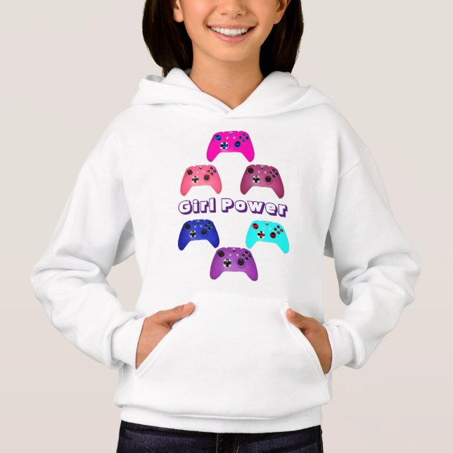 Gamer Girl Power Colorful Hoodie (Vorderseite)