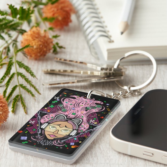 Gamer Girl Schlüsselanhänger (Vorderseite rechts)