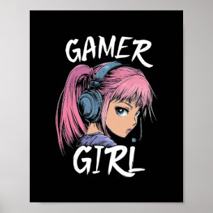 Gamer Girl-Shirt für Mädchen Teenager Frauen Video Poster