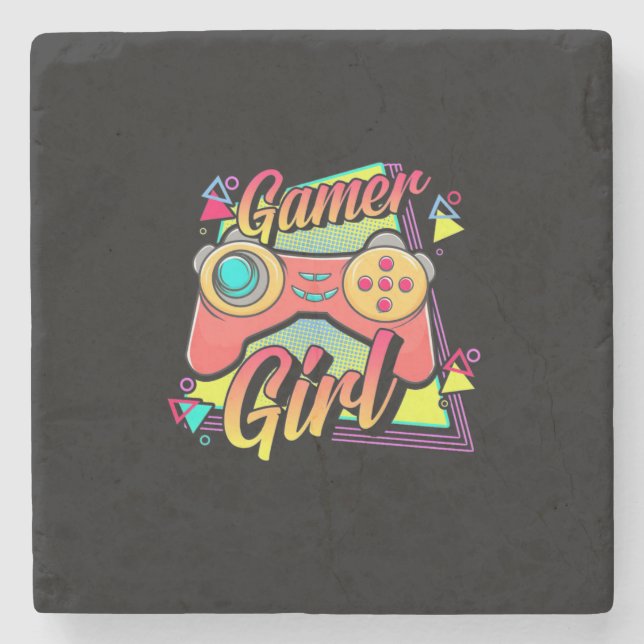 Gamer Girl Steinuntersetzer (Vorderseite)