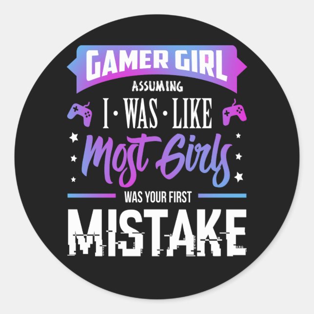 Gamer Girl Sticker (Vorderseite)