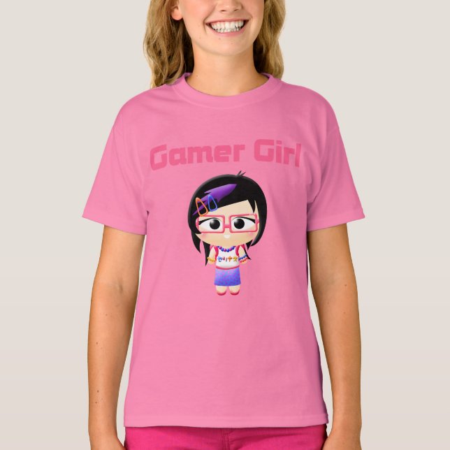 Gamer Girl Süsse Patootie T-Shirt (Vorderseite)