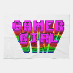 Gamer Girl Text Handtuch