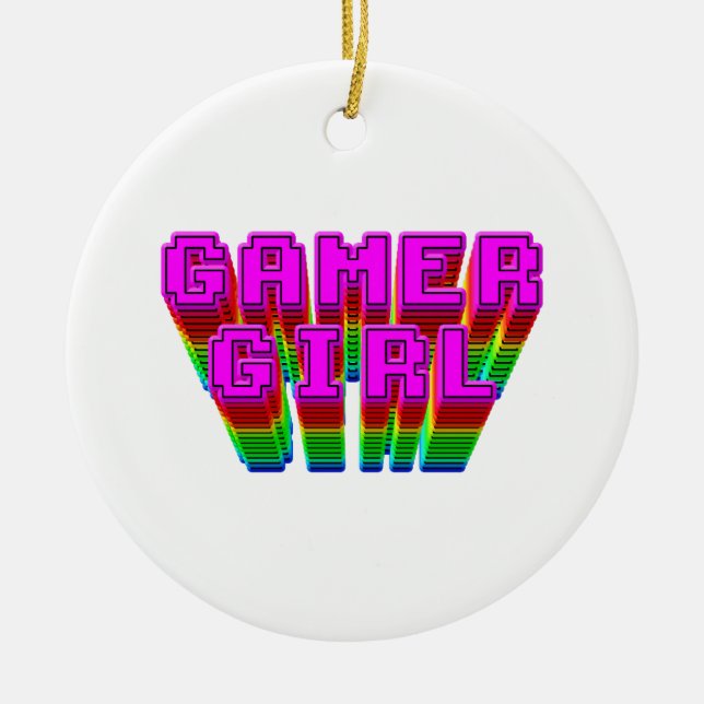 Gamer Girl Text Keramikornament (Vorne)