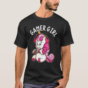 Gamer Girl Unicorn Gaming Niedliches Videospiel Fr T-Shirt