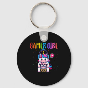 Gamer Girl Unicorn Gaming Niedliches Videospiel Schlüsselanhänger