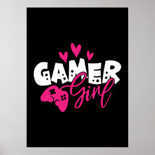 Gamer Girl - Video Gamer, Gaming, Videospiel, Spie Poster