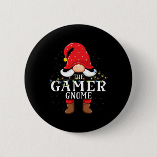 Gamer Gnom passendes Weihnachts-Familien-Pyjama  Button