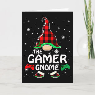 Gamer Gnome Buffalo Kariert Matching Family Christ Karte