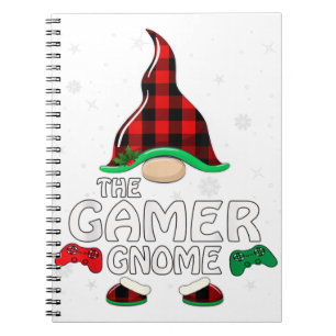 Gamer Gnome Buffalo Kariert Matching Family Christ Notizblock