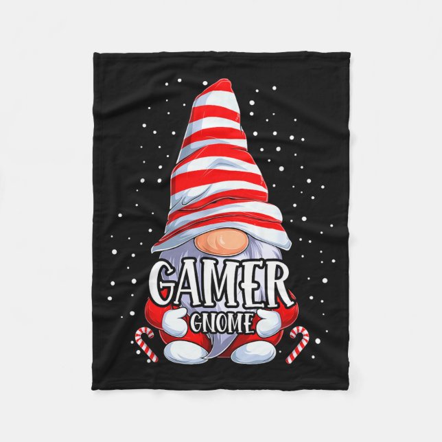 Gamer Gnome Christmas Pajamas Matching Family Grou Fleecedecke (Vorderseite)