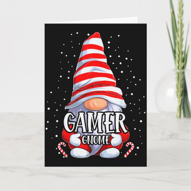 Gamer Gnome Christmas Pajamas Matching Family Grou Karte (Vorderseite)