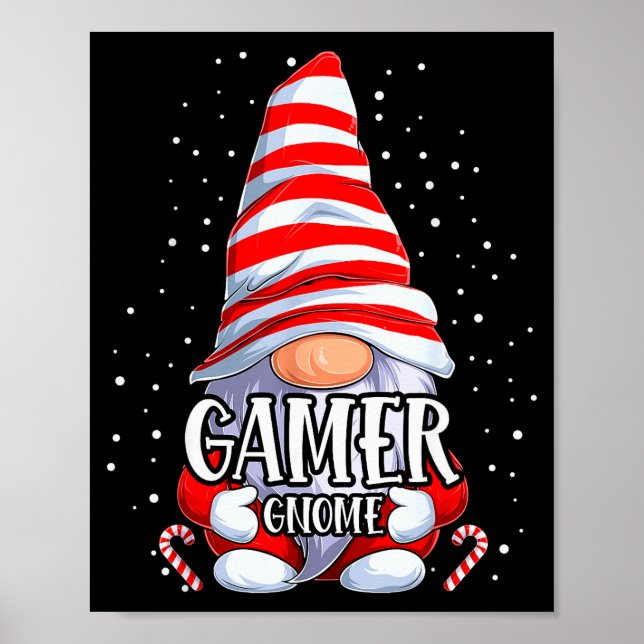Gamer Gnome Christmas Pajamas Matching Family Grou Poster (Vorne)