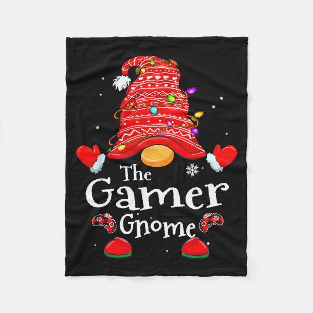 Gamer Gnome - Xmas Video Gamers Christmas Gnomes  Fleecedecke (Vorderseite)