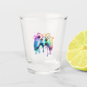 Gamer-Grafik-Videospiel - Farbenspiel-Videospiel-L Schnapsglas