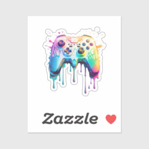 Gamer Grafik Videospiel - Farbiger Videospiel Lieb Aufkleber