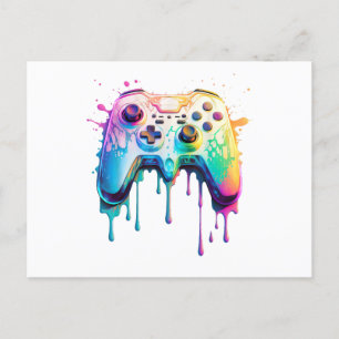 Gamer Graphic Video Game - farbenfrohe Video Game Feiertagspostkarte